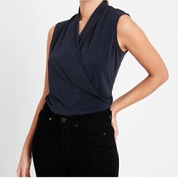 Banana Republic Crepe Wrap Tunic Womens Sz XS Classic  Business Casual Comfort - Picture 1 of 13